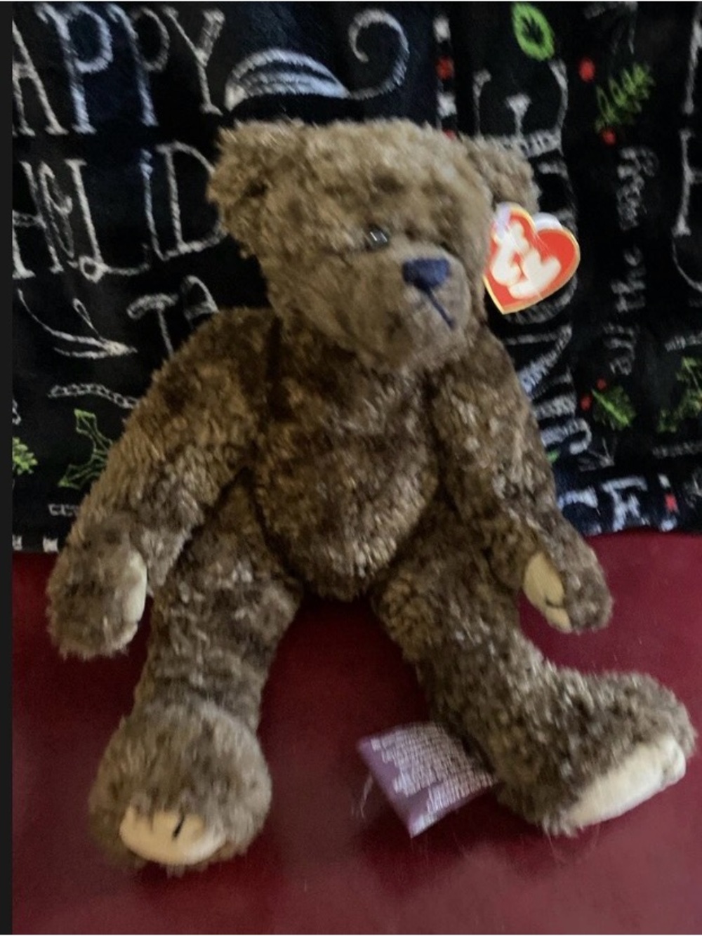 Ty Brown Plush Teddy Bear with Cream Paw Pads